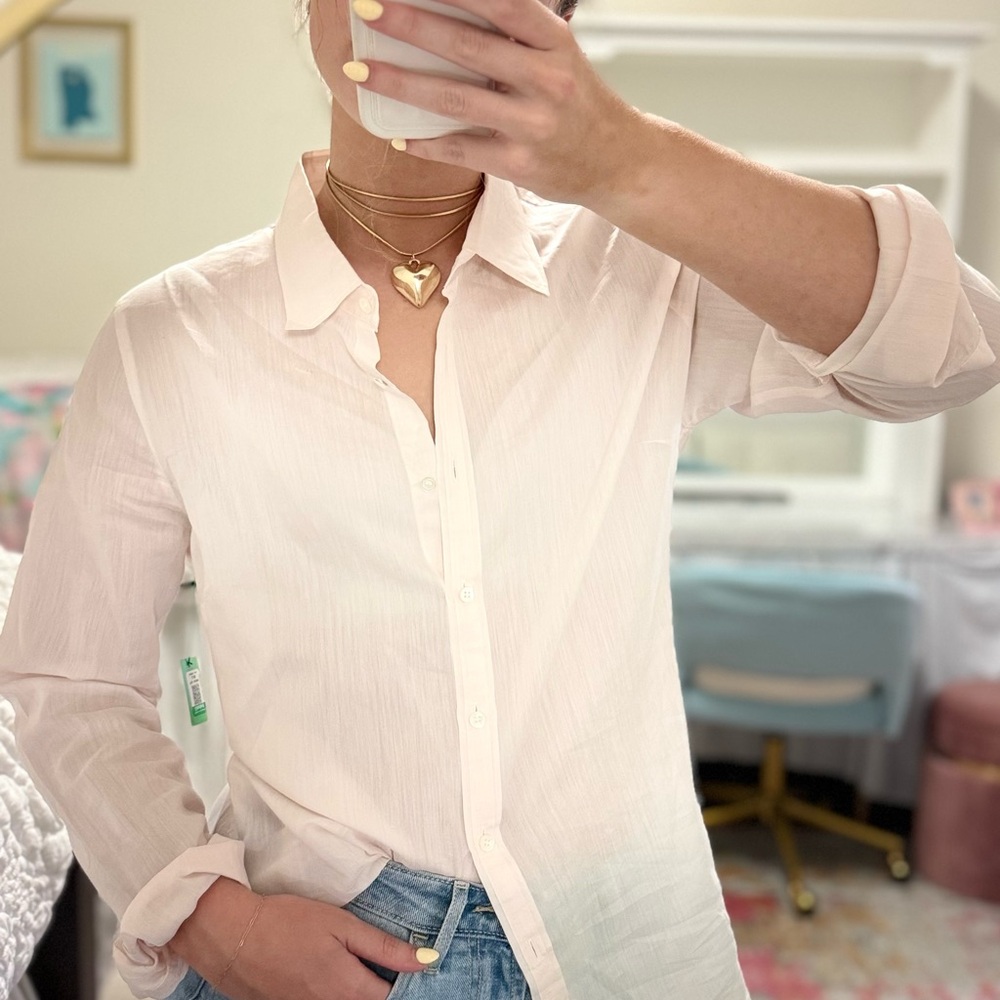 J. Crew Women's Button Down Shirt in Light Pink